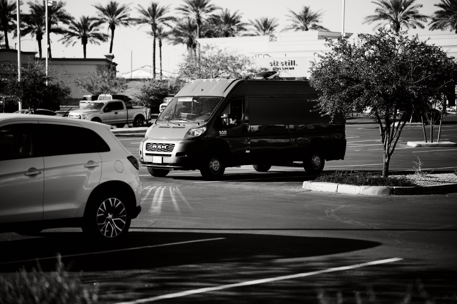 Van in a parking lot